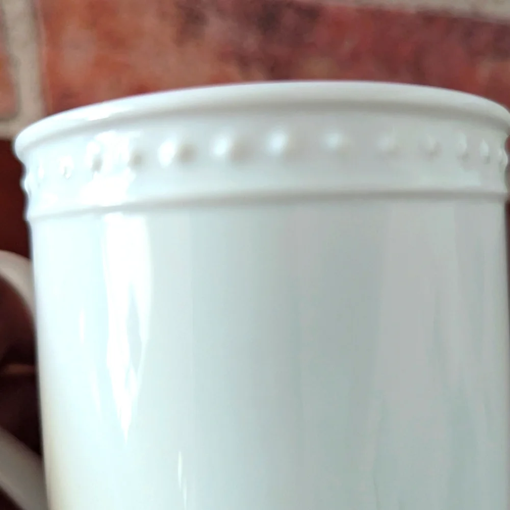 Crate&Barrel Set Of 2 Staccato Pattern Coffee Mugs Cups